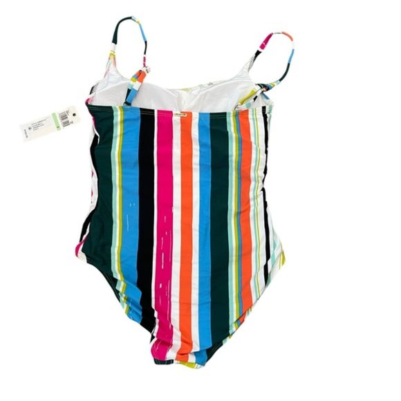 ANNE COLE Classic Lingerie Maillot Striped Multicolor Bathing Suit Size 8 NWT - Picture 4 of 5